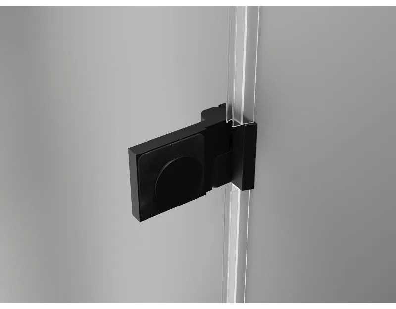 Mexen, Mexen Lunar-B výklopné pravé sprchové dvere 65 cm, transparentné, čierne - 832-065-000-70-00-P