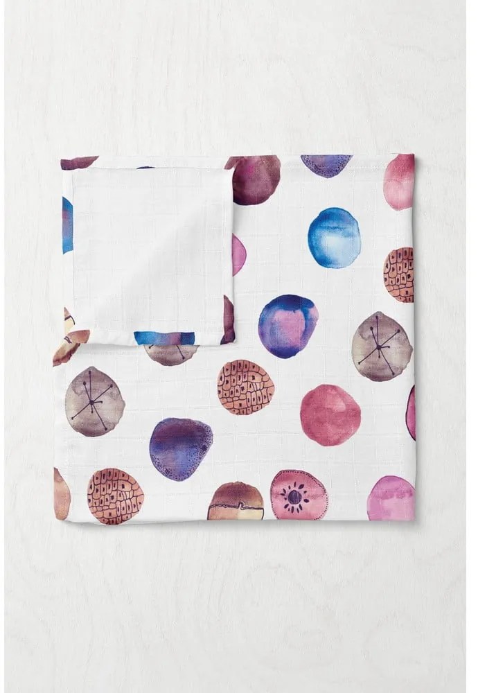 Biela mušelínová detská deka 75x100 cm Shells – Mijolnir