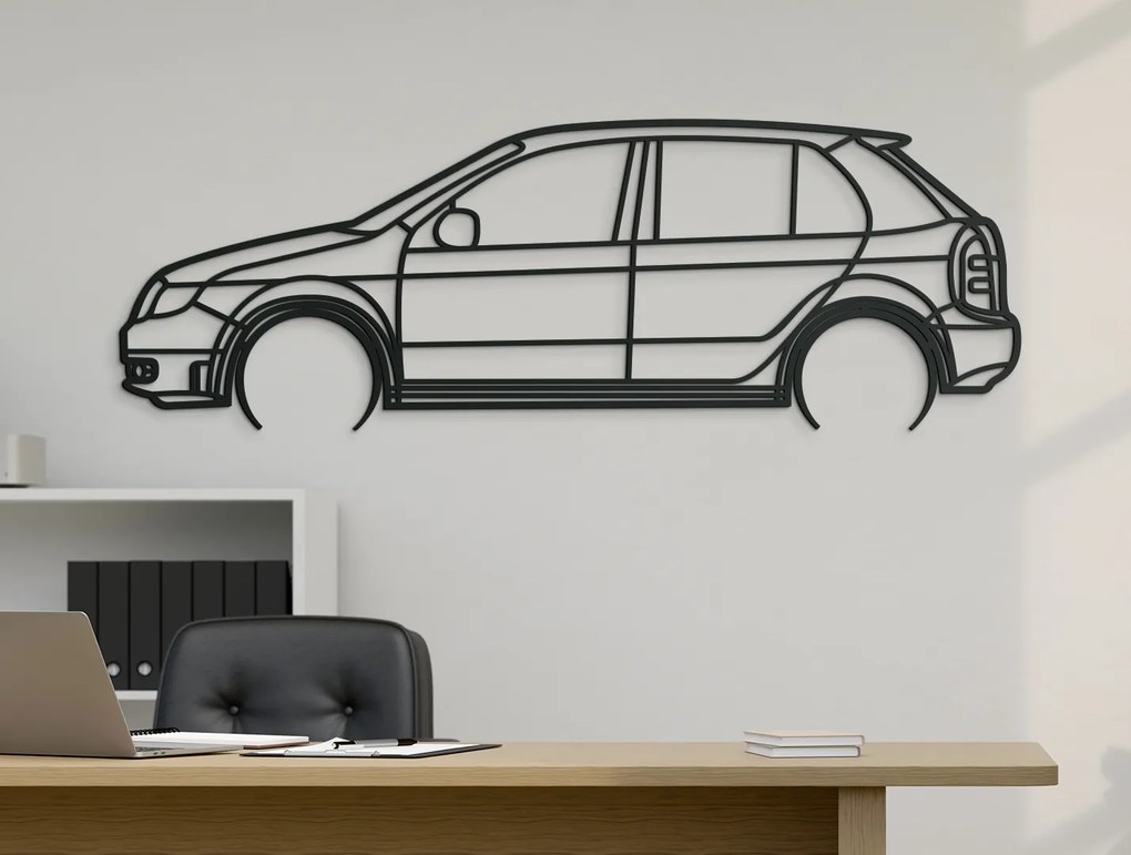 drevko Minimalistický obraz Škoda Fabia Rozmer obrazu: 29,5 x 86 cm, Farba dekorácie: Čierna