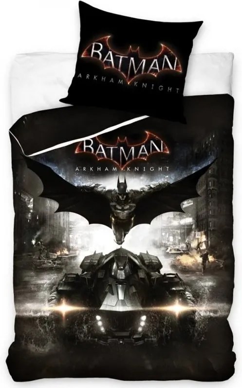 Carbotex · Posteľné obliečky Batman Arkham Knight - 100% bavlna - 70x80 cm + 140x200 cm