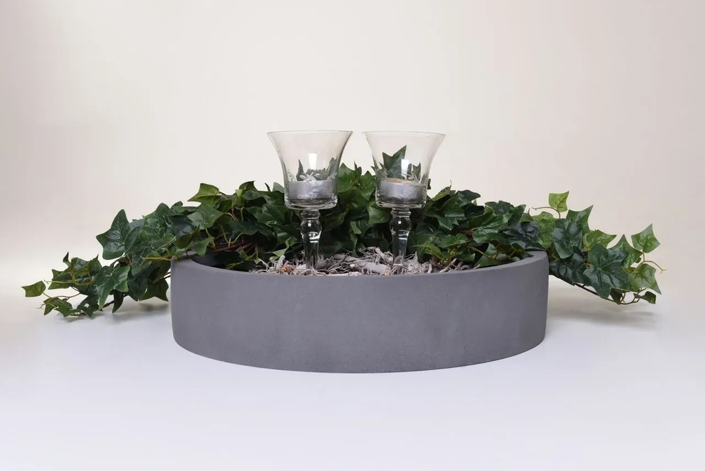 Miska na dekorácie CIRCULO, sklolaminát, Ø 50 cm, sivá