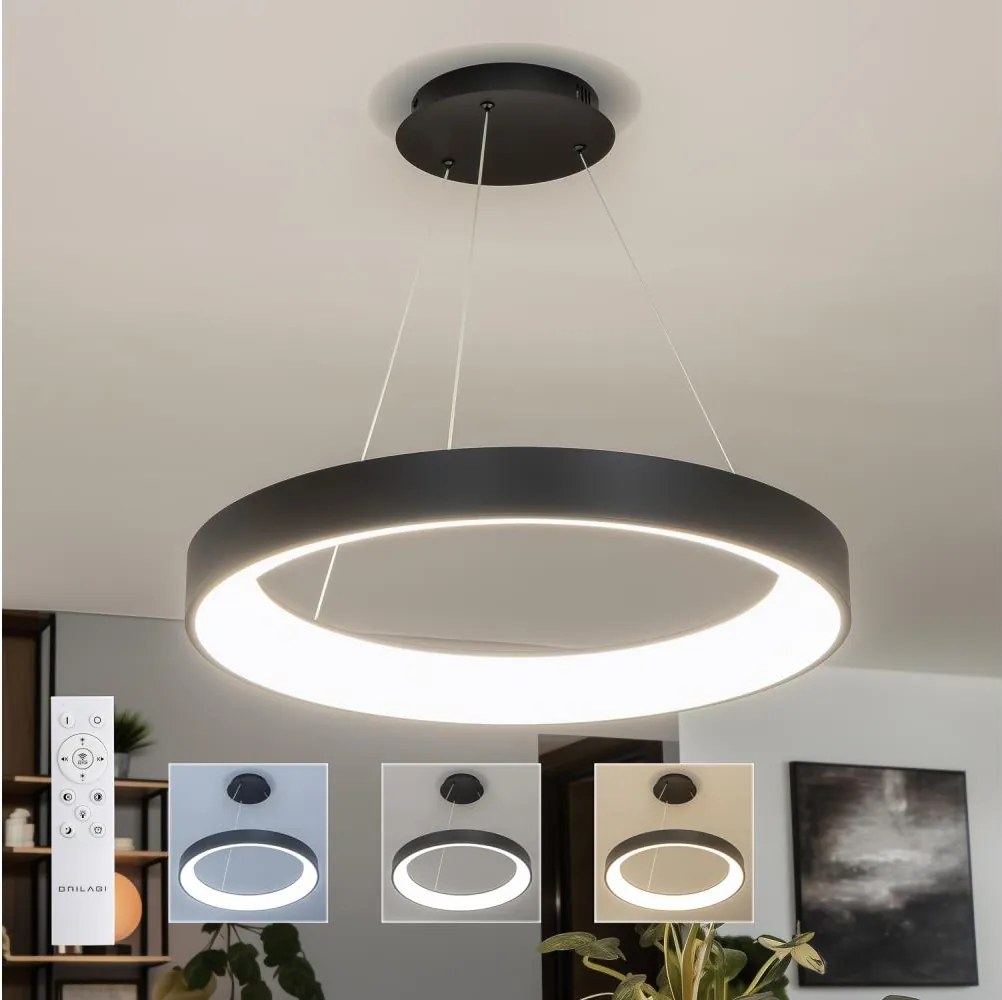 Brilagi - LED stmievateľný luster na lanku FALCON II LED/99W/230V pr. 60 cm čierna + DO