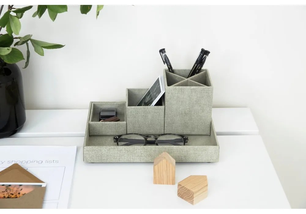 4-dielny béžový stolový organizér Bigso Box of Sweden Lena
