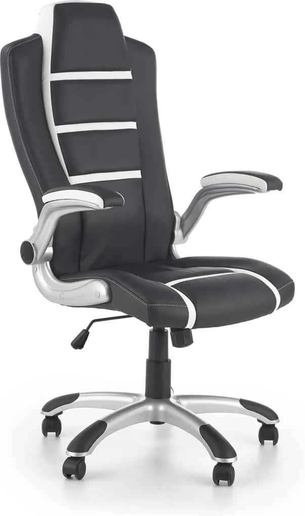 HALMAR Fast kancelárske kreslo s podrúčkami čierna / biela