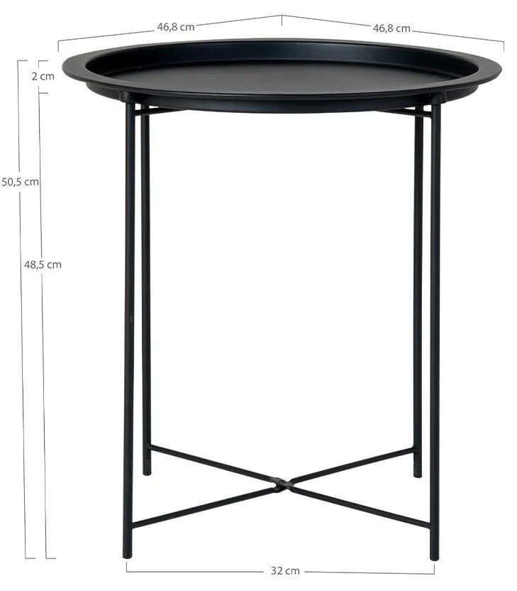 Čierny Stolík Bastia 46.8 × 46.8 × 50.5 cm HOUSE NORDIC