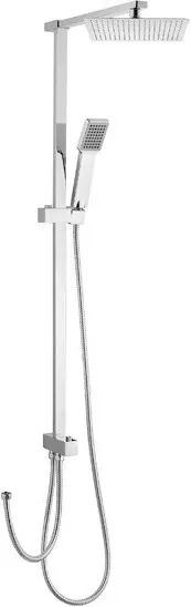 SAPHO - Sprchový stĺp k napojeniu na batériu, pevná SLIM a ručná sprcha, hranatý, chróm (1202-12)