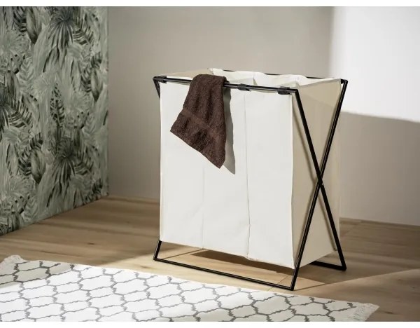 WENKO 71298800 - Kôš na prádlo TRIO 69x76 cm krémová/čierna