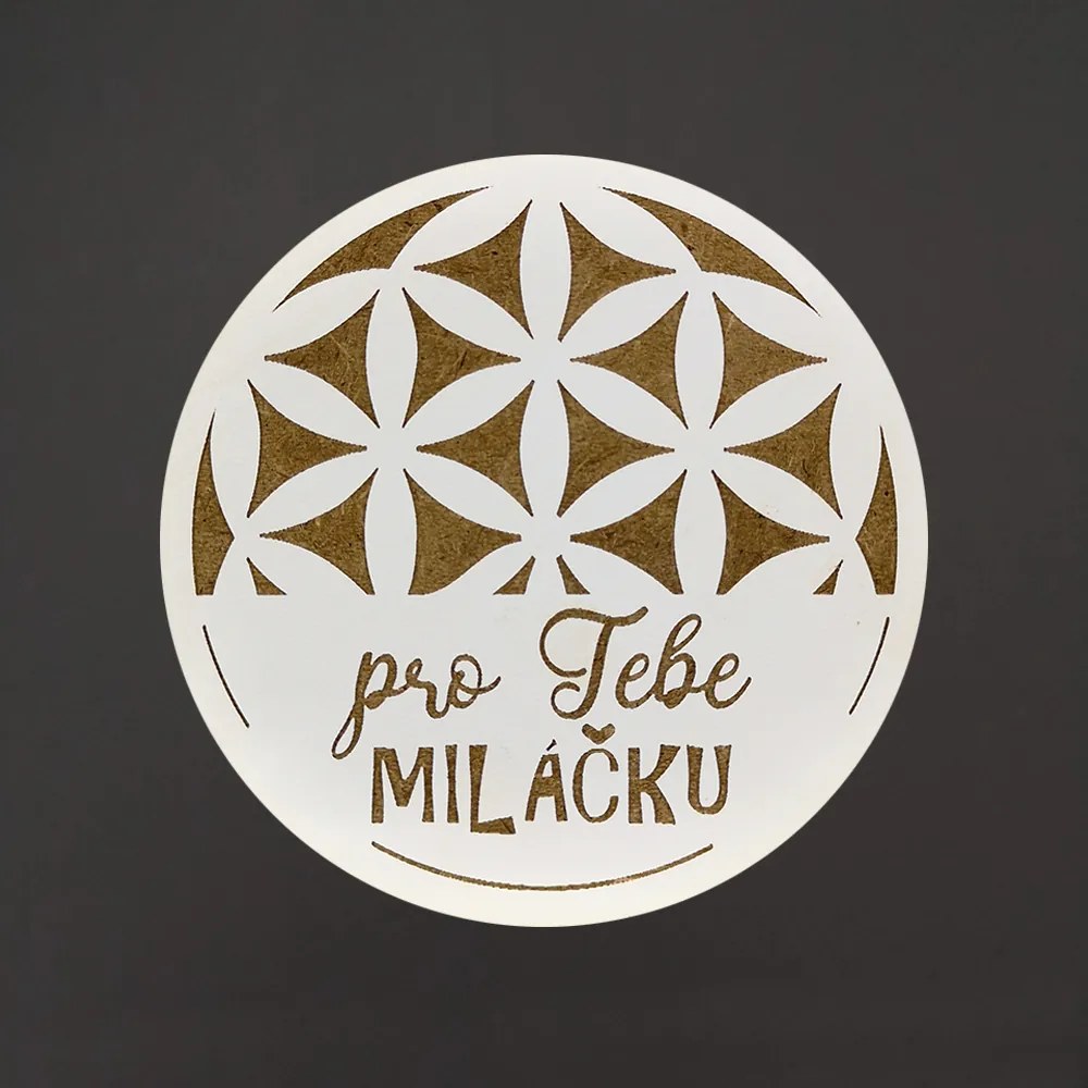 AMADEA Drevený podtácok okrúhly text "pre Teba miláčik", priemer 10,5 cm, český výrobok