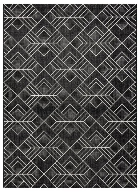 Koberec SIZAL FLAT 48731690 štvorčeky, romby, geometrický, sivý / krémový