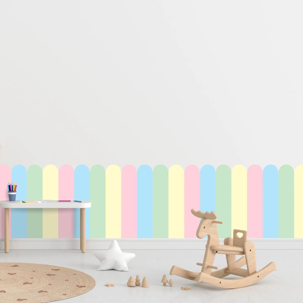 PIPPER. Textilná samolepiaca tapeta - Oblúk - Pastelová farba Veľkosť: 60 cm