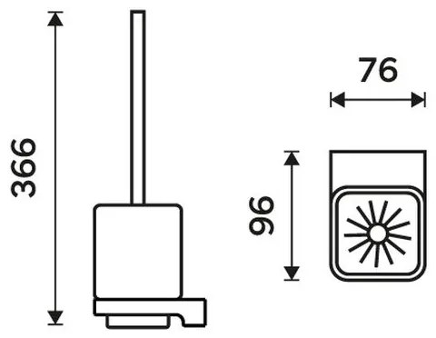 NIMCO MAC 29094KN-90 - Nástenná WC štetka MAYA biela/matná čierna