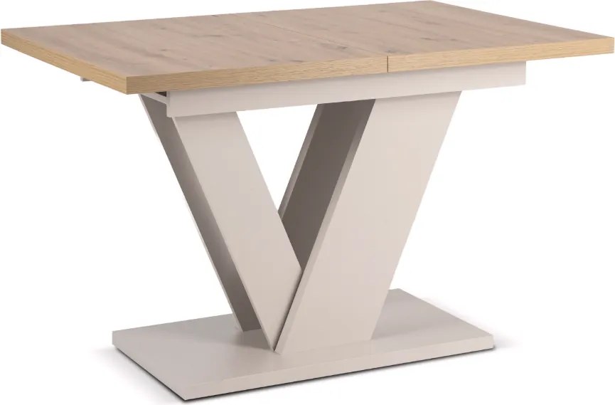 Rozkladací stôl CLARK 120-160 cm, dub Artisan/kašmír