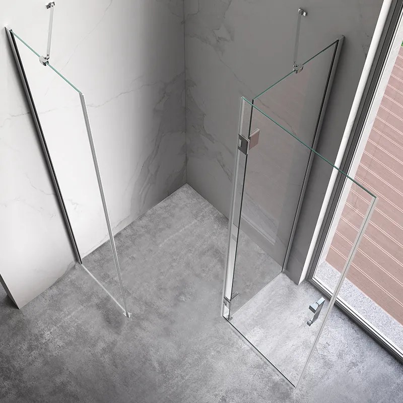 BPS-koupelny Päťuholníkový sprchový kút KZ10B 90x90 chróm/transparent - bez vaničky