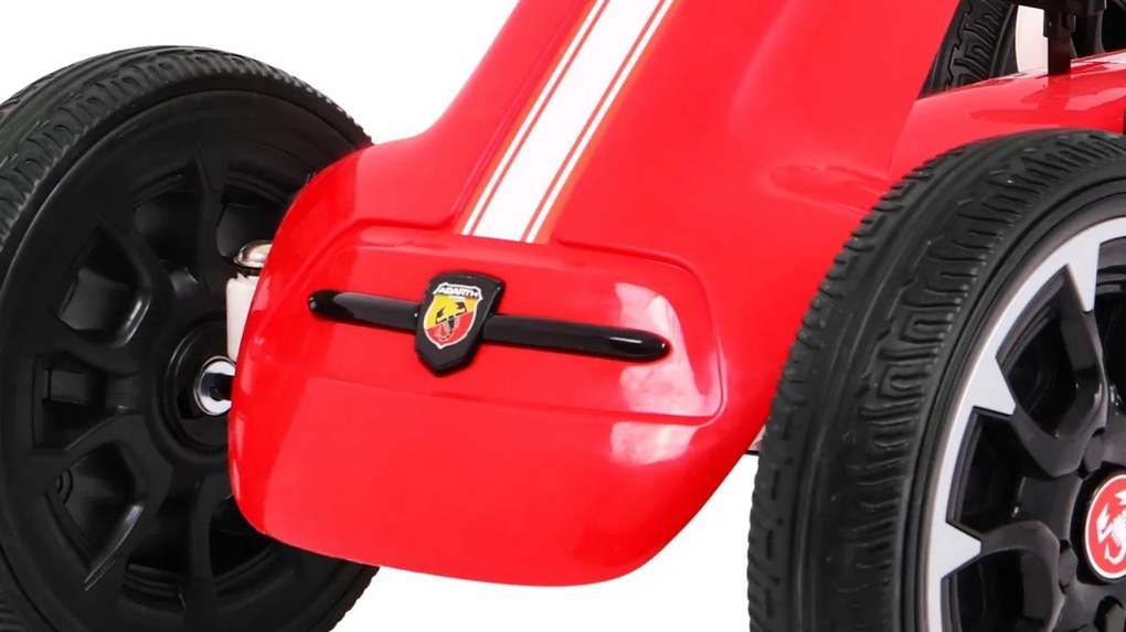 Ramiz Pedálová motokára ABARTH pre deti červená + EVA kolesá + ručná brzda + voľnobeh
