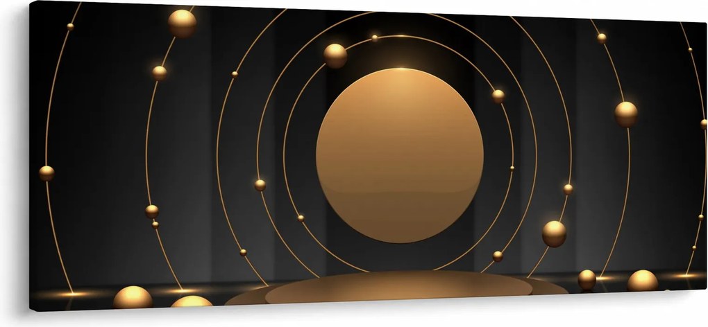 Obraz - Zlaté kruhy (120x50 cm)