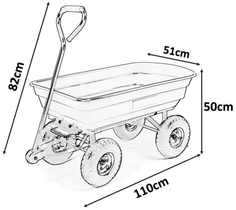 Záhradný dvojfunkčný vozík zelený