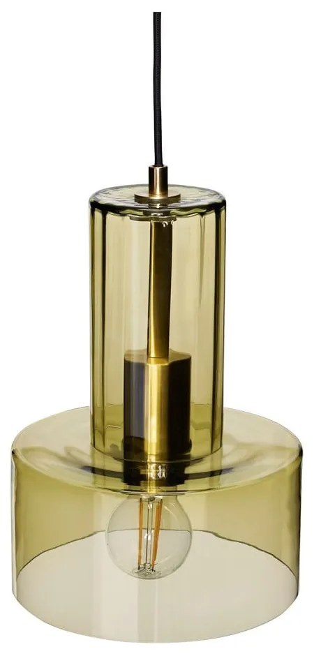 Zelené sklenené závesné svietidlo ø 20 cm Ripple – Hübsch