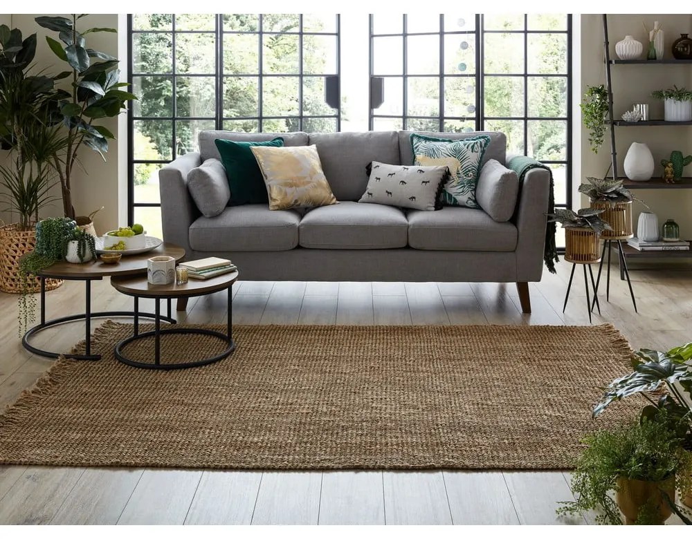 Hnedý jutový koberec Flair Rugs Jute, 200 x 290 cm