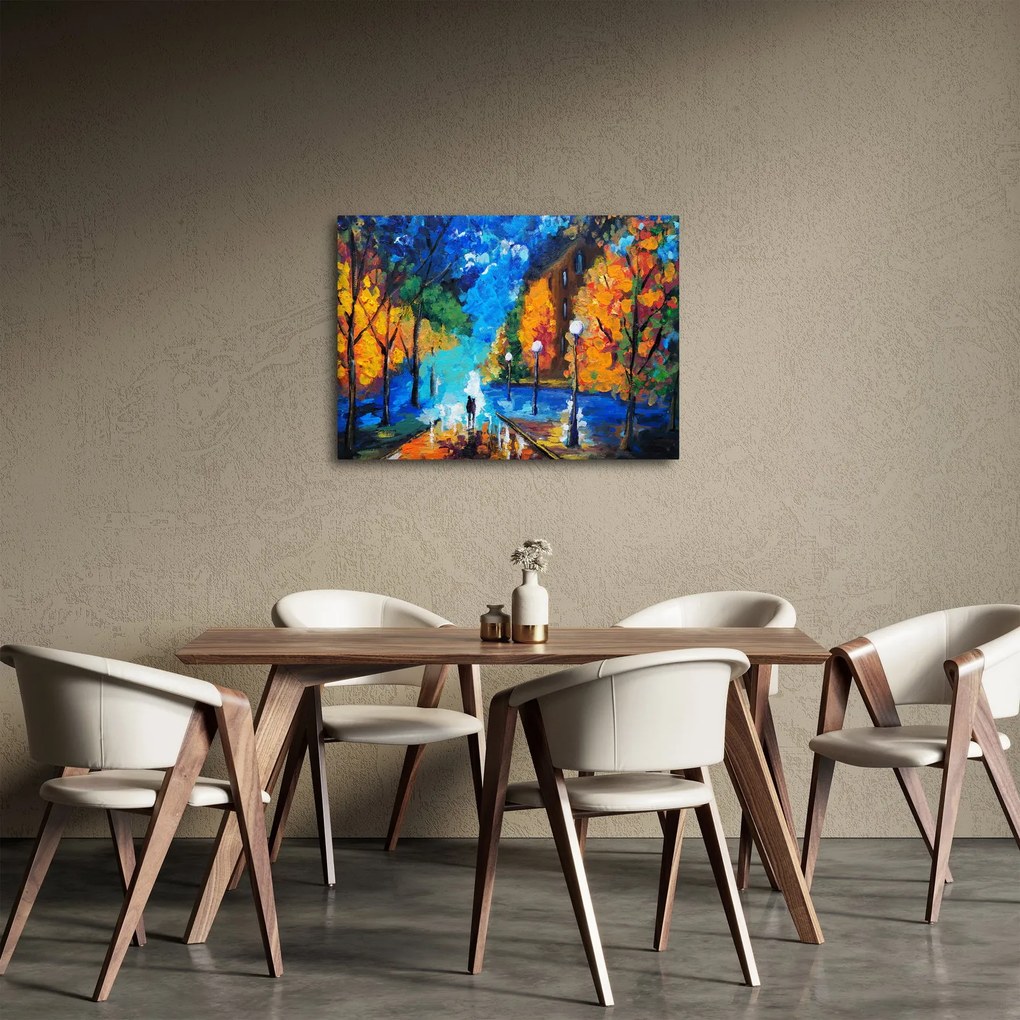 Obraz - Milenci, Pointilizmus (70x50 cm)