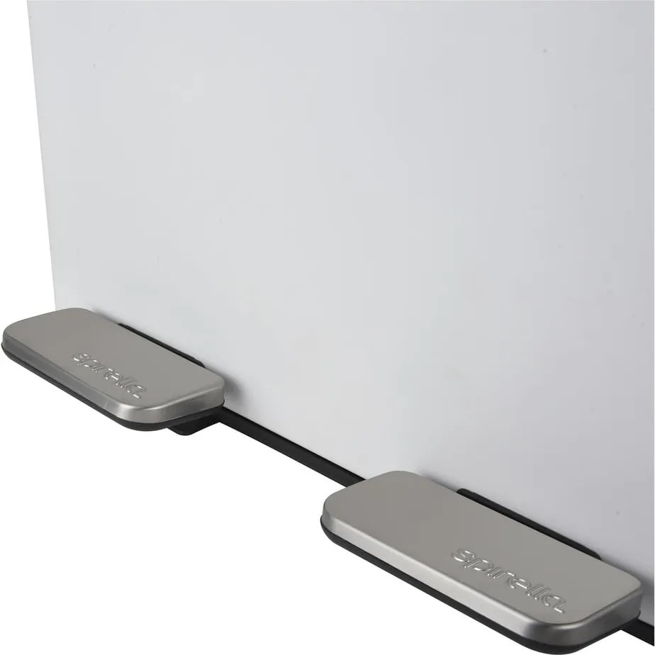 Matne biely oceľový odpadkový kôš 2x30 l na triedený odpad/nášľapný Aliya – Spirella