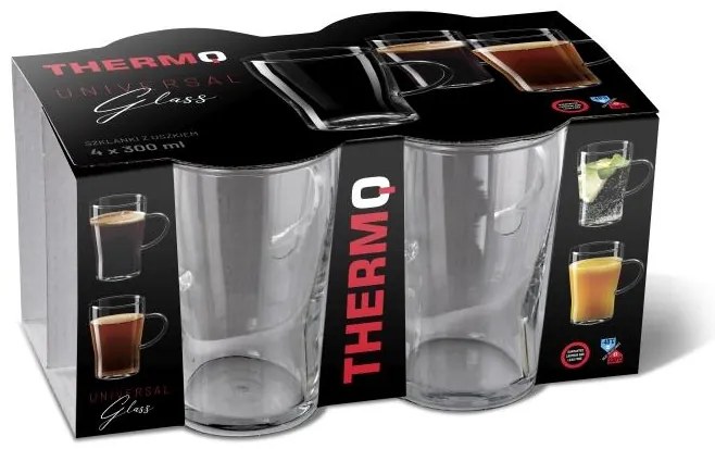 THERMO UNIVERZÁLNY POHÁR S UCHOM 300ML SADA 4 KS