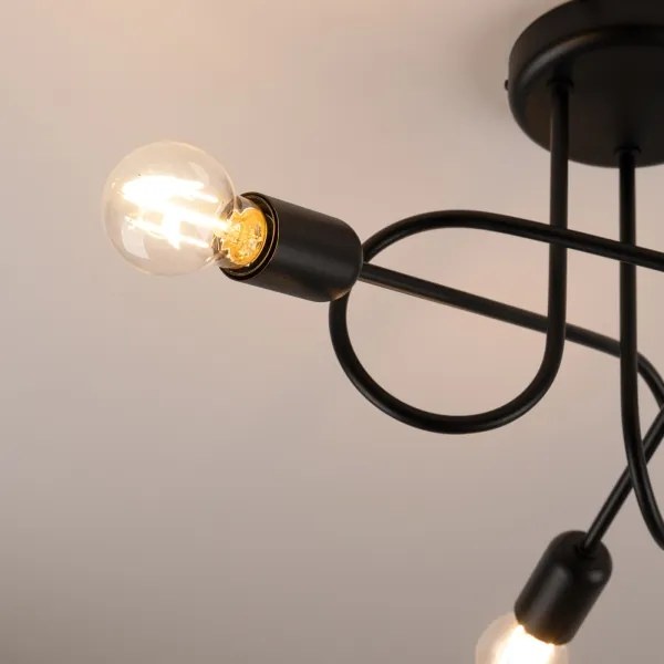 Sollux SL.1434 - Prisadený luster LOOP 3xE27/15W/230V čierna