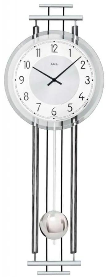 Moderné nástenné hodiny AMS 7464 s kyvadlom