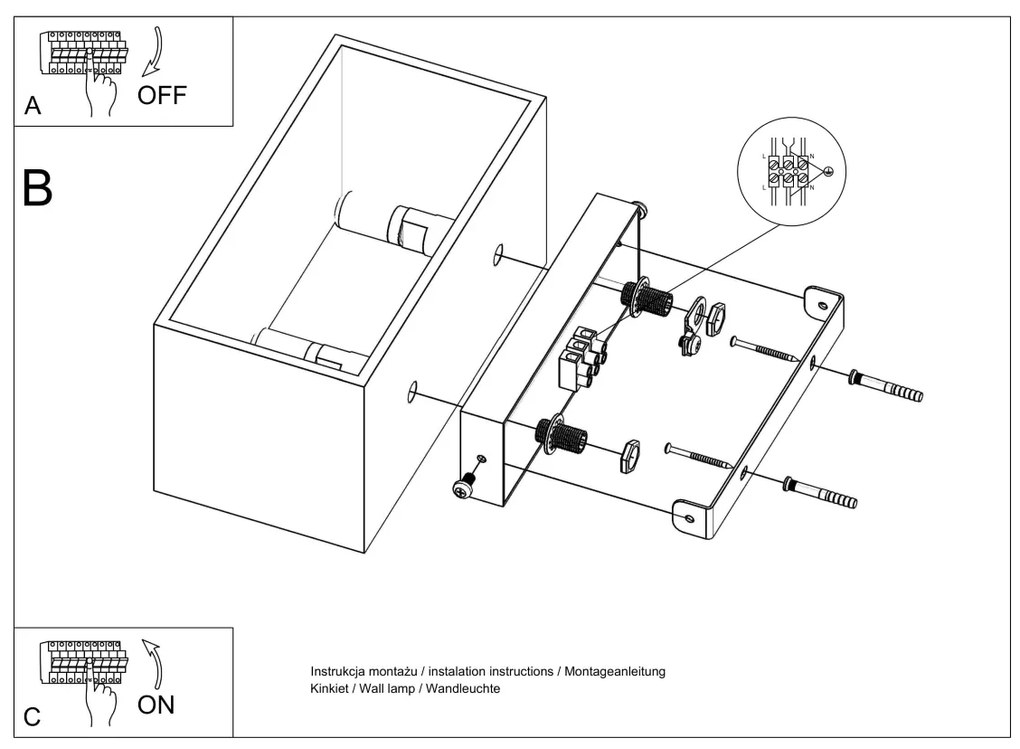 Nástenné svietidlo Quad Maxi, 1x čierne kovové tienidlo