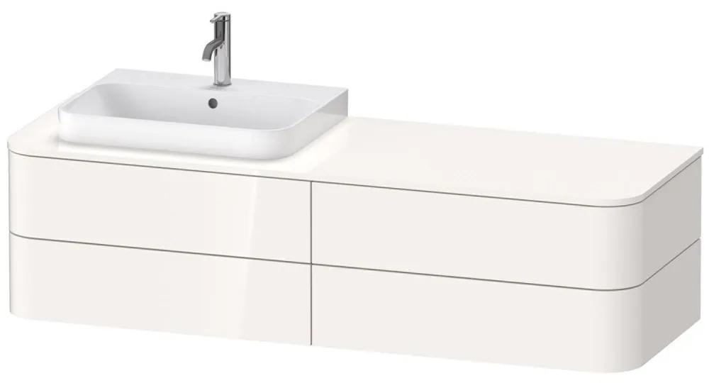 DURAVIT Happy D.2 Plus závesná skrinka pod umývadlo pod dosku (umývadlo vľavo), 4 zásuvky, 1600 x 550 x 408 mm, biela vysoký lesk, HP4973L2222