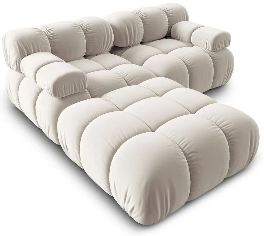 Béžová zamatová modulárna rohová pohovka (variabilná) Bellis – Micadoni