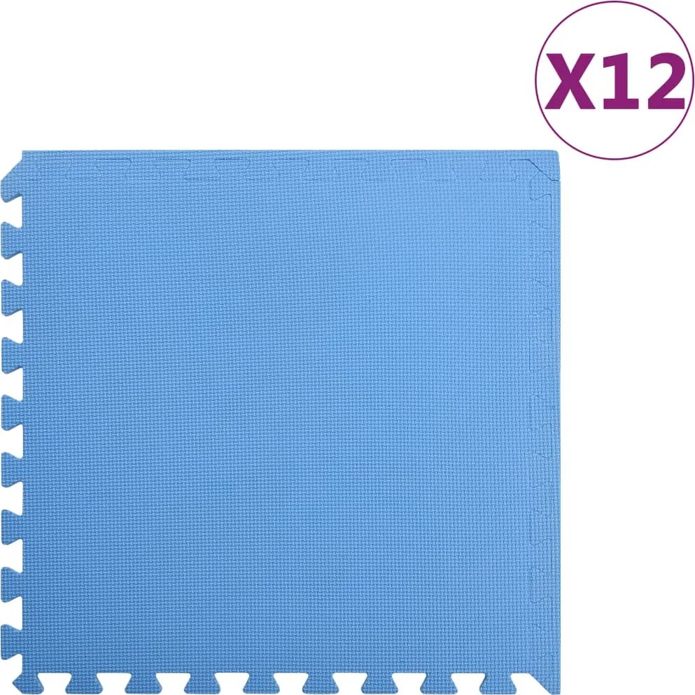 Podložky puzzle 12 ks 4,32㎡ EVA pena modr&eacute; 92465