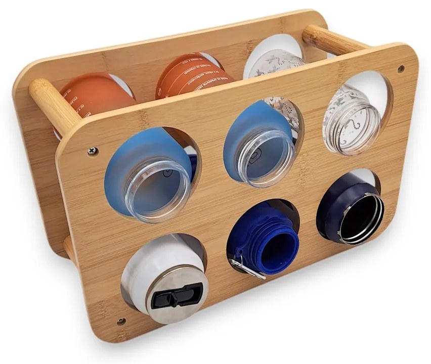 Zeller Present Stojan na víno / fľaše, bambusový, 6 pozícií, pr. 8 cm