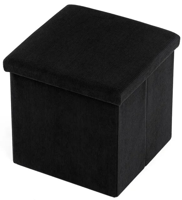Autronic BONTEC Taburet s úložným priestorom, čierna, menčestrová látka, TAB-471 BK6 Farba: Šedá
