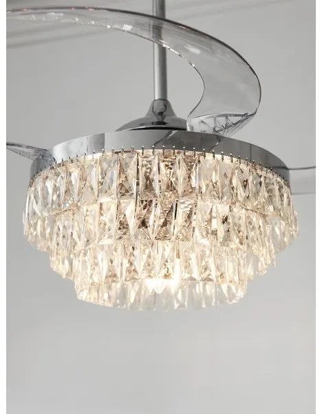 FANAWAY 212923 - LED Stropný ventilátor VEIL 6xE14/4,5W/230V chróm + DO