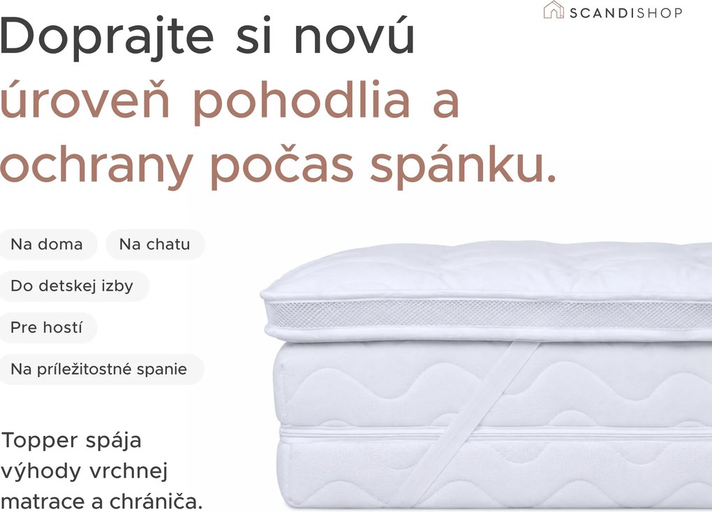Dvojvrstvový chránič matraca - TOPPER 200x220 cm