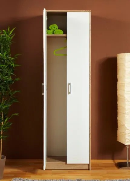 Šatníková skriňa Vincent, dub sonoma/biela