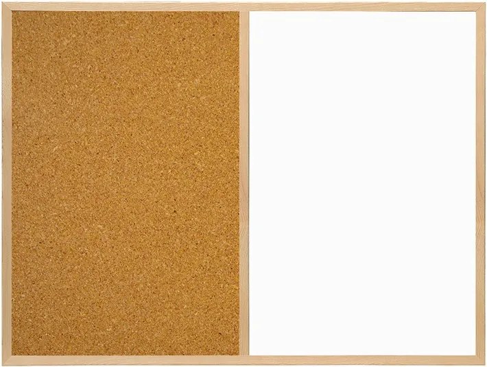 Toptabule.sk Kombinovaná tabuľa biela v drevenom ráme CLASSIC 60x40 cm