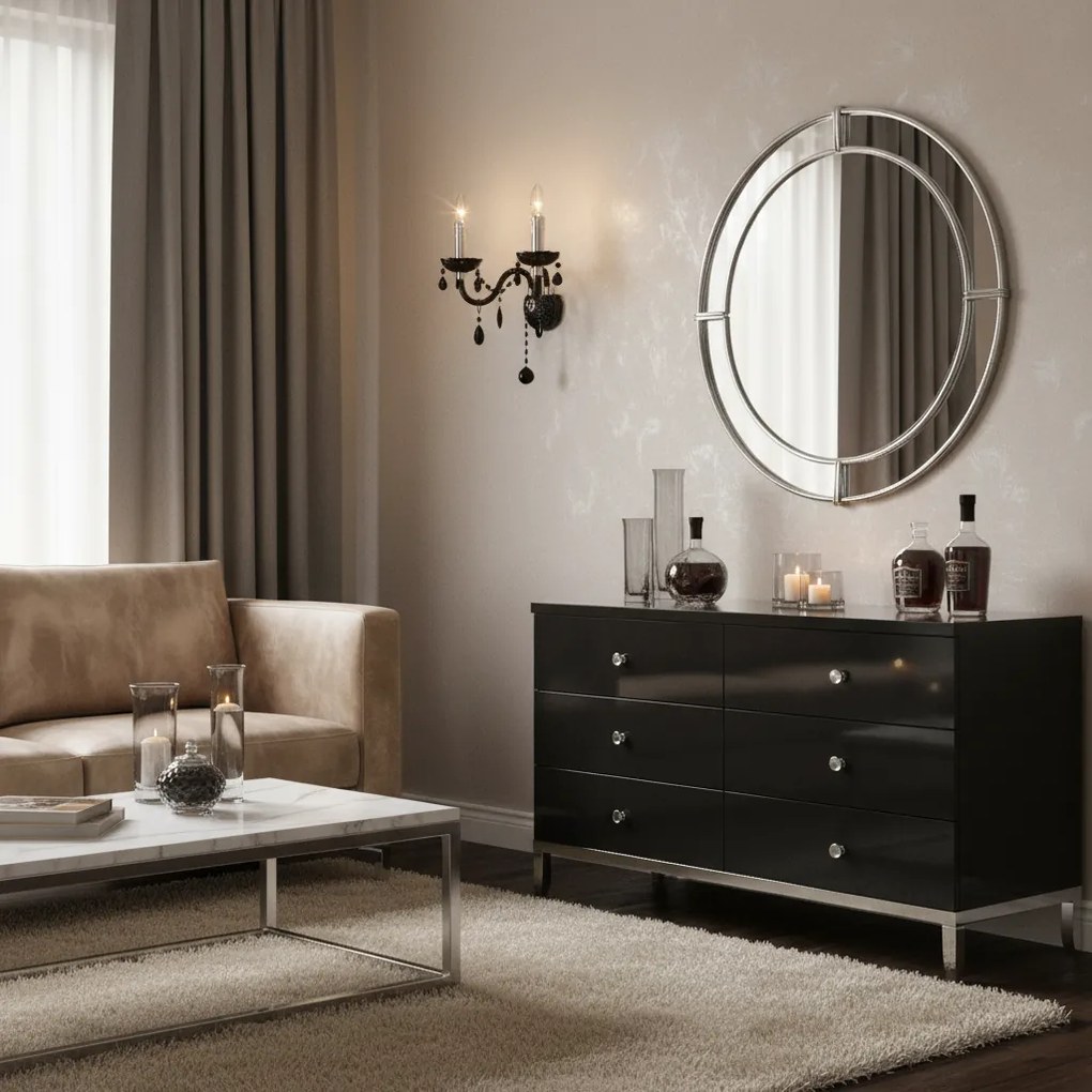 Toolight Toolight, nástenné svietidlo 2xE14, EBT018-2W, čierna, OSW-01235