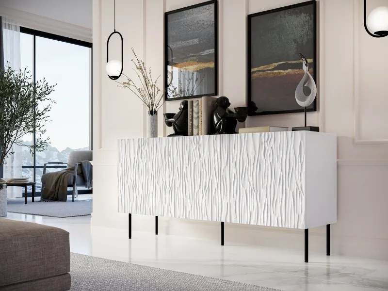 Komoda Jungle 152 cm biela/čierna