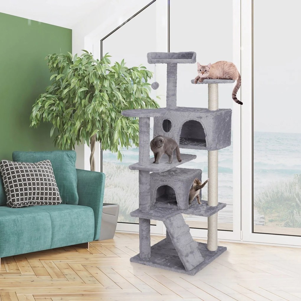 Tutumi Tutumi, škrabadlo, posteľ, veža pre mačky 130 cm 351650A, šedá, HOM-02845