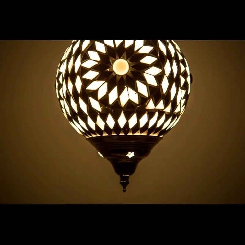 Orient závesné svietidlo tvar Globe mozaika vzor B & W Ø15