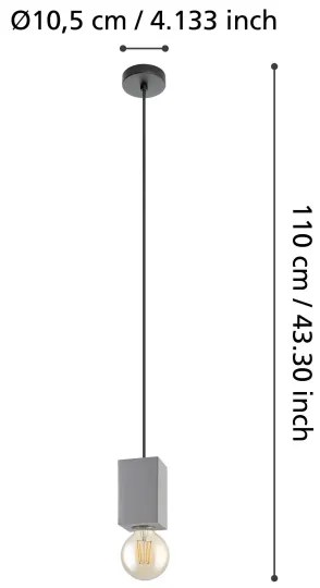 Eglo 43597 - Luster na lanku PRESTWICK 1xE27/40W/230V