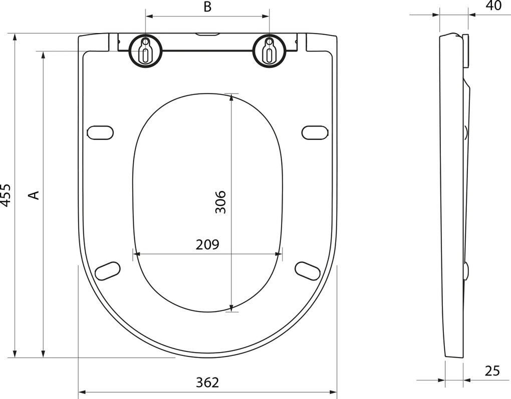Aqualine Aqualine, WC sedátko, Soft Close, Easy Take, biela, PBS106