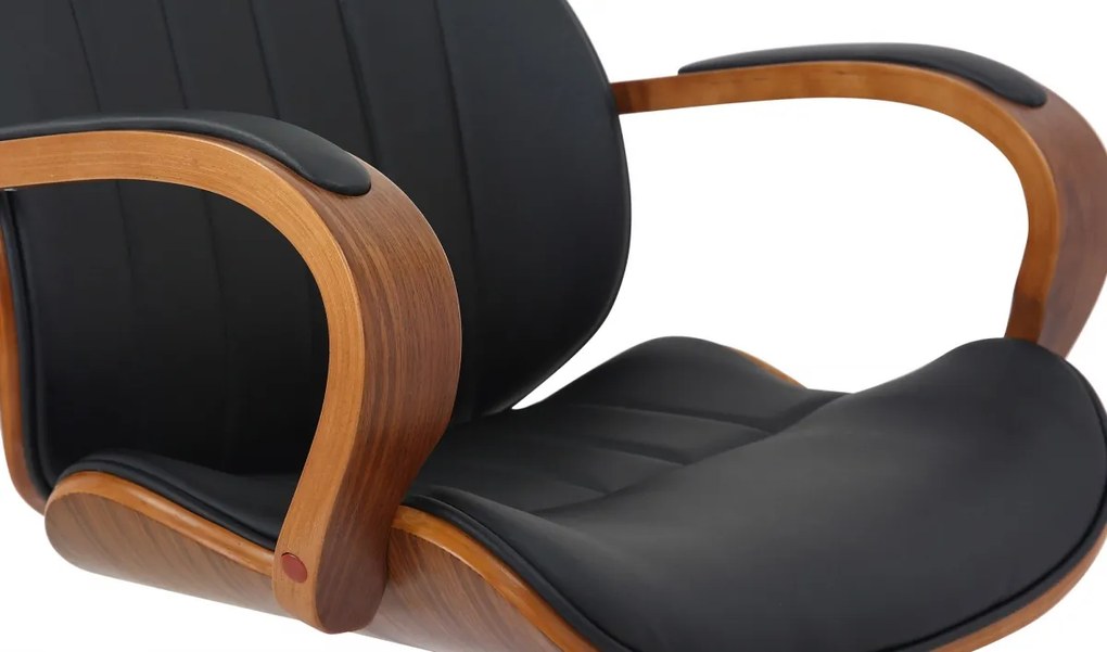 Design-Shop Kancelárska stolička Melilla - drevo orech - Čierna