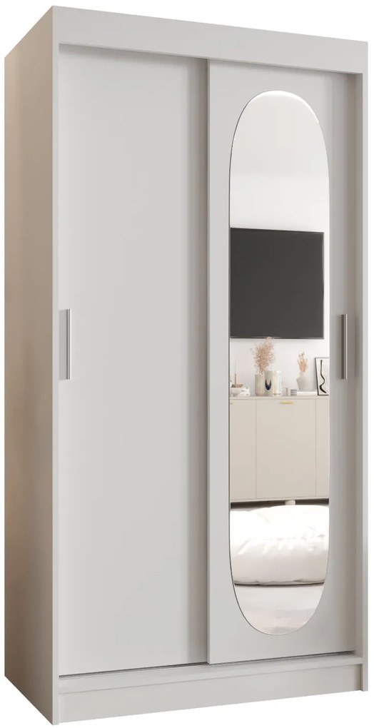 Šatníková skriňa 100 cm Ronny (biela). Akcia -21%. Vlastná spoľahlivá doprava až k Vám domov. 1126044