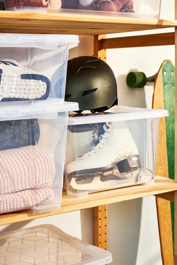 Rotho Univerzálny úložný box, krabica s vekom, EVO, transparentný - 58x39x44 cm, 44 l