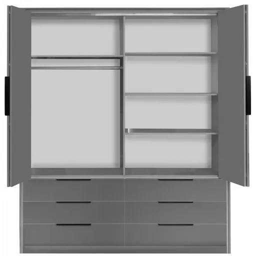 Šatní skříň RIZE LED, Biela