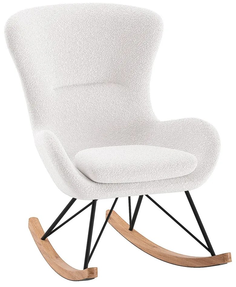 Biele hojdacie detské kresielko z textílie buklé ROCKY – Vipack