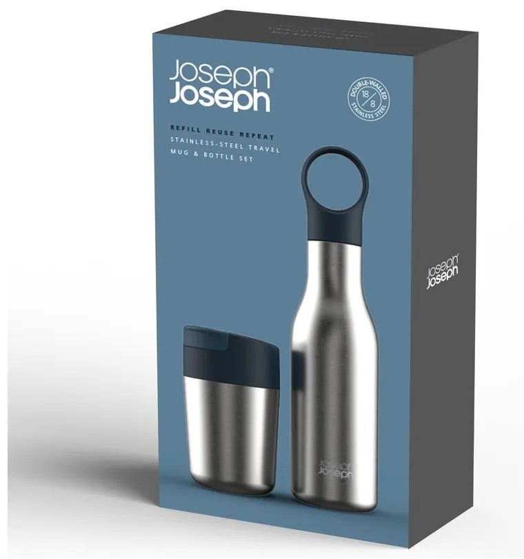 Súprava cestovnej antikoro fľaše a hrnčeka Loop&Sipp – Joseph Joseph