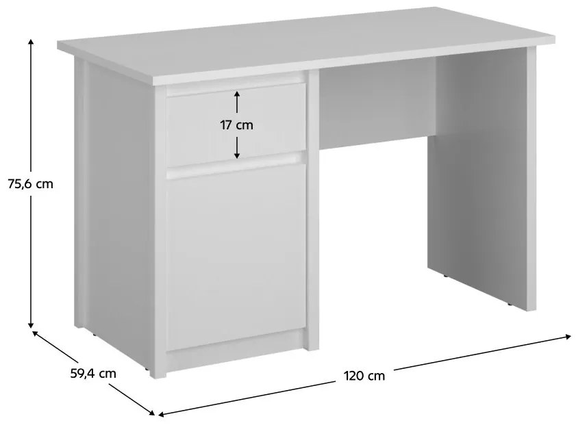 PC stolík ERODON (biela). Vlastná spoľahlivá doprava až k Vám domov. 1091565